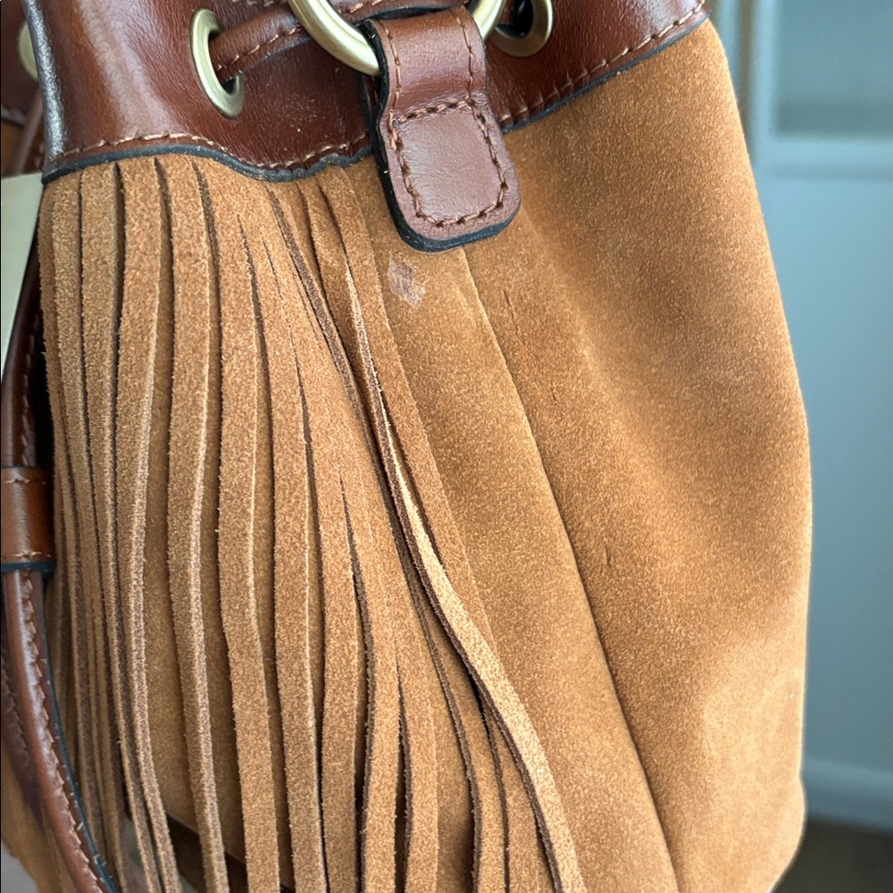 NWT Patricia Nash Elisa Suede Fringe Bucket bag purse - Picture 9 of 12